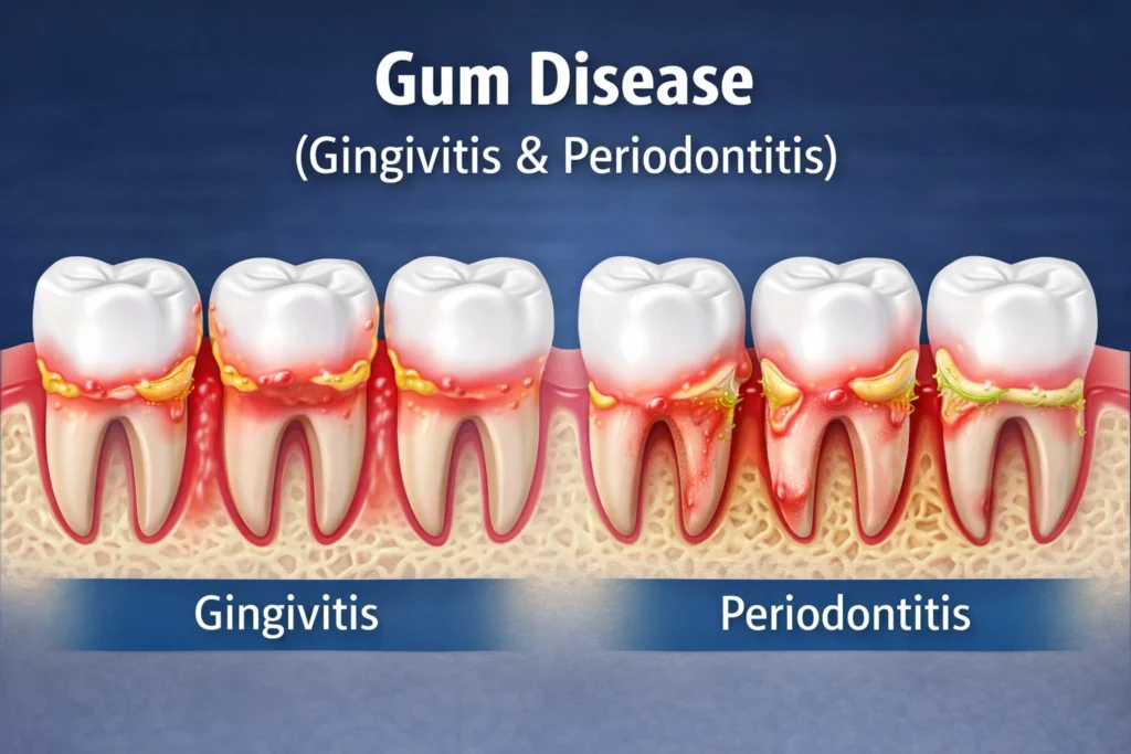 Gum Disease (Gingivitis & Periodontitis)