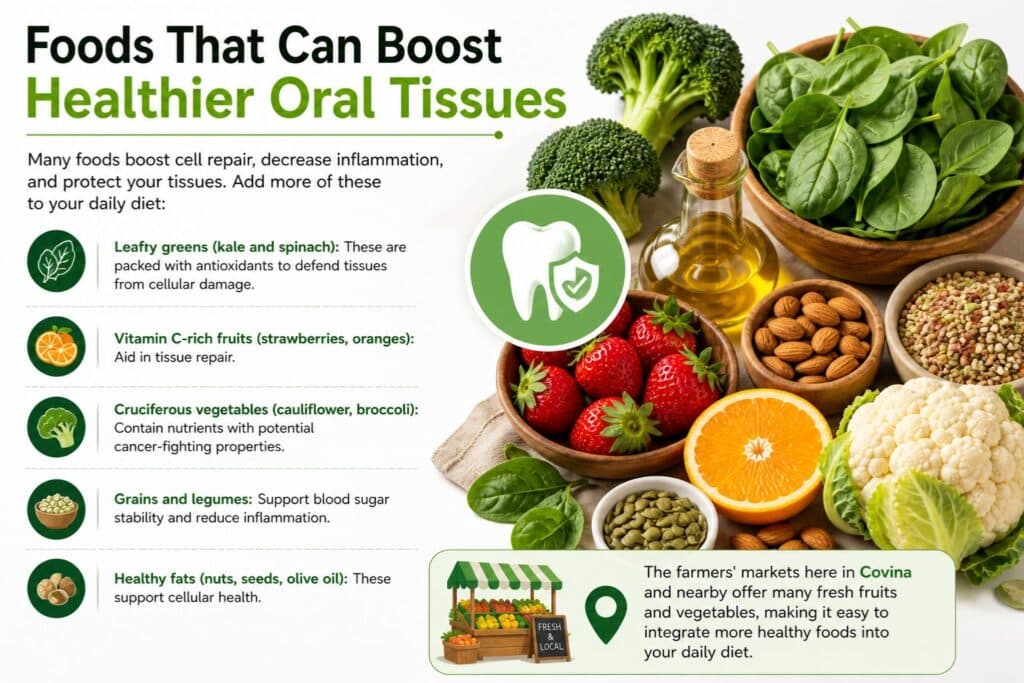 foods can boost healthier oral tissues